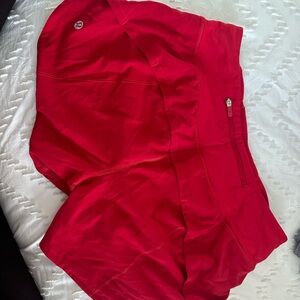 Lululemon red speed up shorts